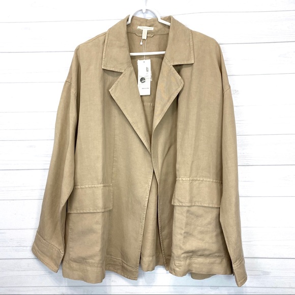 Eileen Fisher Tencel Linen Notched Collar Jacket - Picture 4 of 8